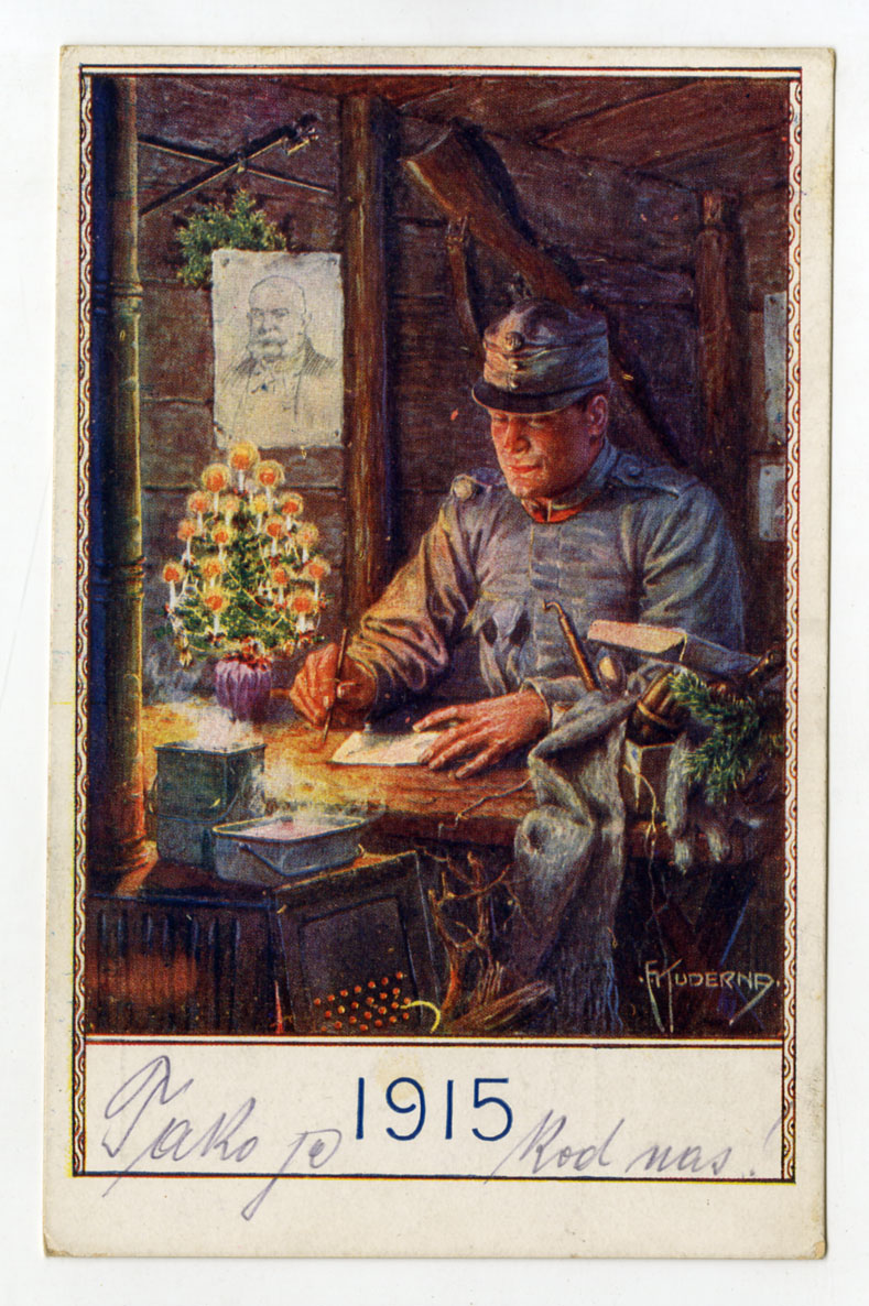 Razglednica s likom vojnika, 1915. (HR-HDA -1801. Razne osobe, 103. Matilda Švegel)